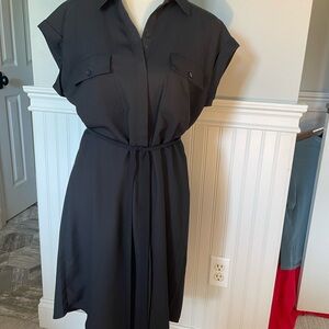Express Black Midi Shirt Dress